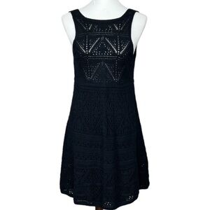 Zara Black Women’s Crochet Knit Mini Dress Size XS